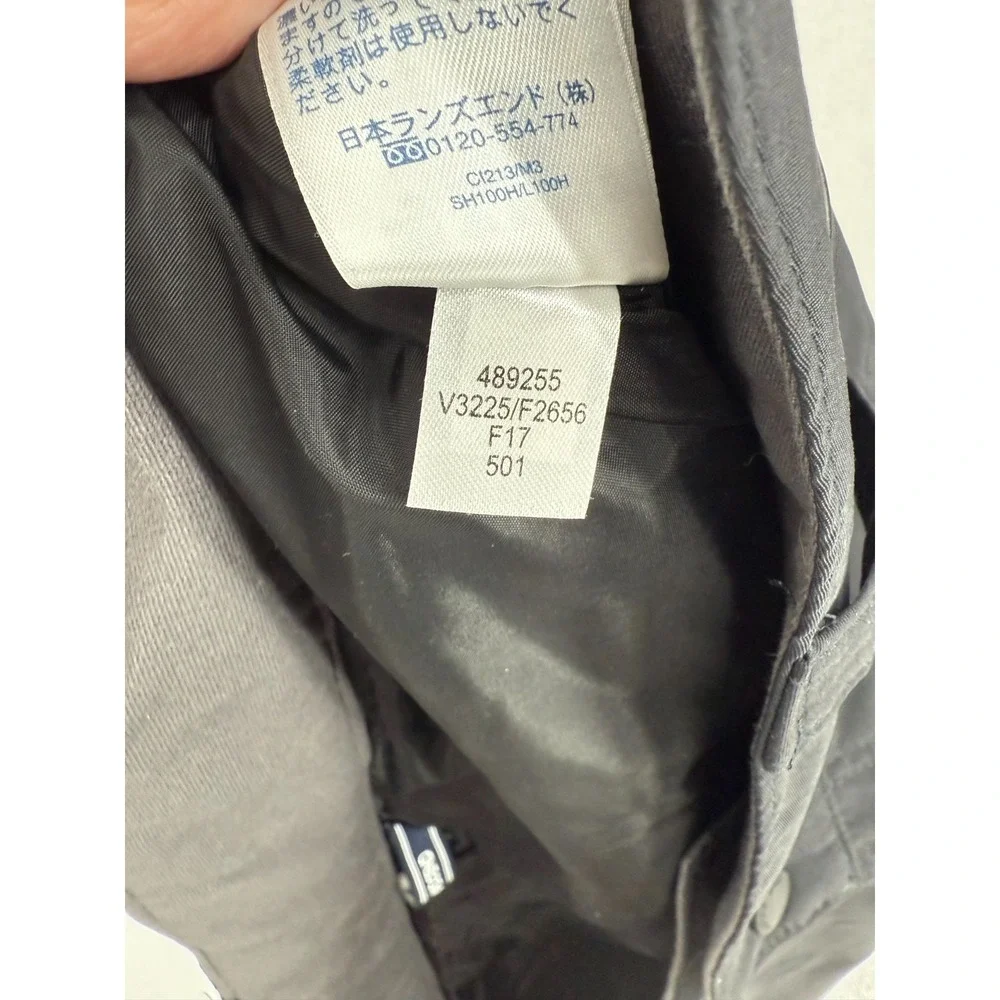 Lands' End Men's XL Tall Rain Pants Waterproof Nylon Black Zip‎ Pockets